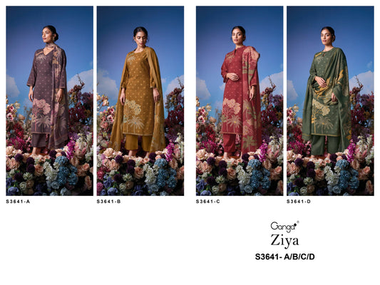 Ziya 3641 Ganga Premium Cotton Plazzo Style Suits Manufacturer Gujarat