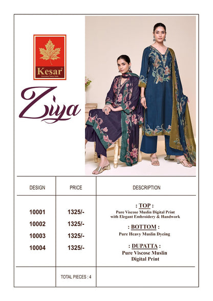Ziya Kesar Pure Viscose Pant Style Suits Wholesaler