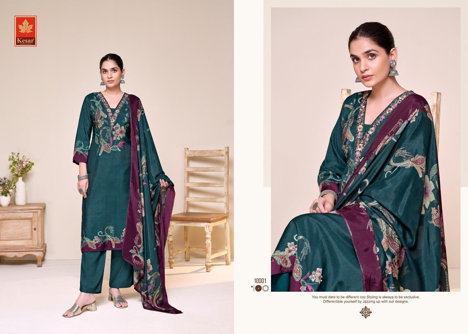 Ziya Kesar Pure Viscose Pant Style Suits Wholesaler