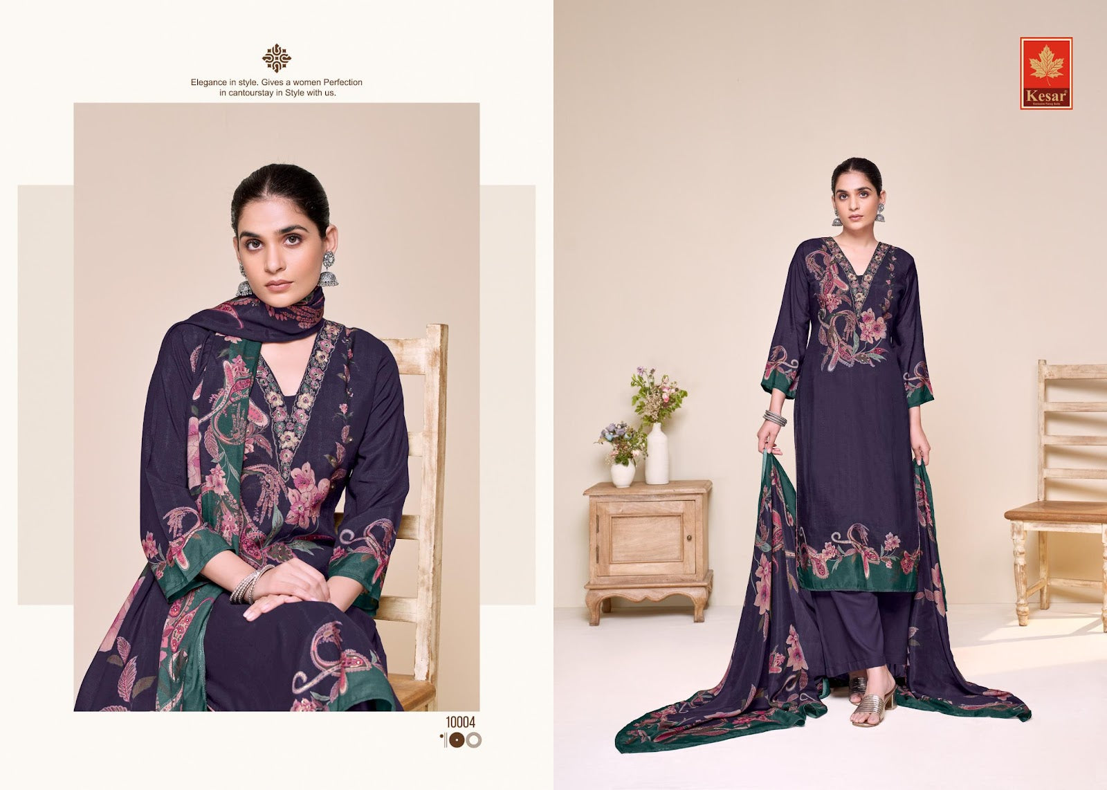 Ziya Kesar Pure Viscose Pant Style Suits Wholesaler