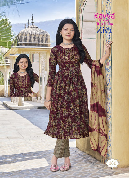 Ziya Vol 1 Kavya Capsule Girls Readymade Pant Suits Manufacturer India