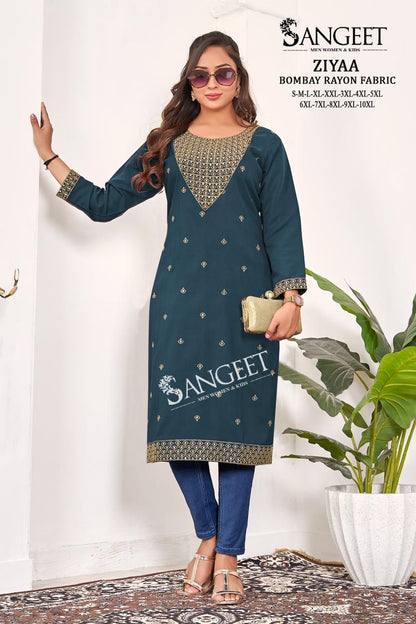 Ziyaa Sangeet Bombay Straight Cut Kurtis Wholesaler India