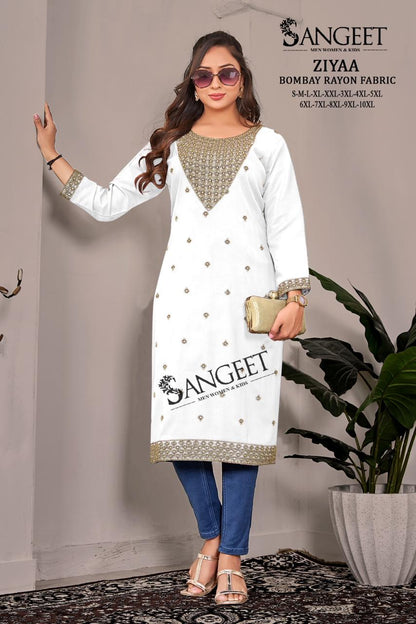 Ziyaa Sangeet Bombay Straight Cut Kurtis Wholesaler India