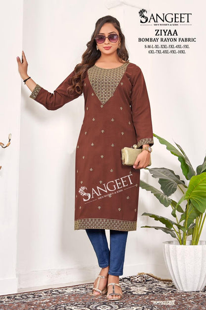 Ziyaa Sangeet Bombay Straight Cut Kurtis Wholesaler India