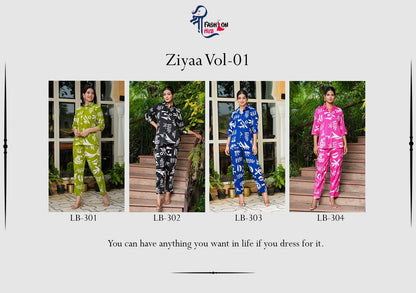 Ziyaa Vol 1 Lbk Reyon Co Ord Set Wholesale