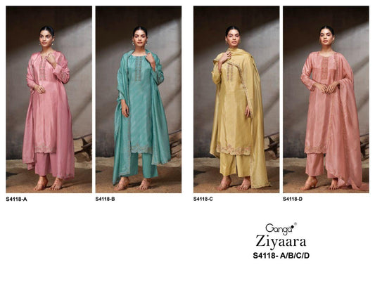 Ziyaara 4118 Ganga Plazzo Style Suits Wholesale Rate