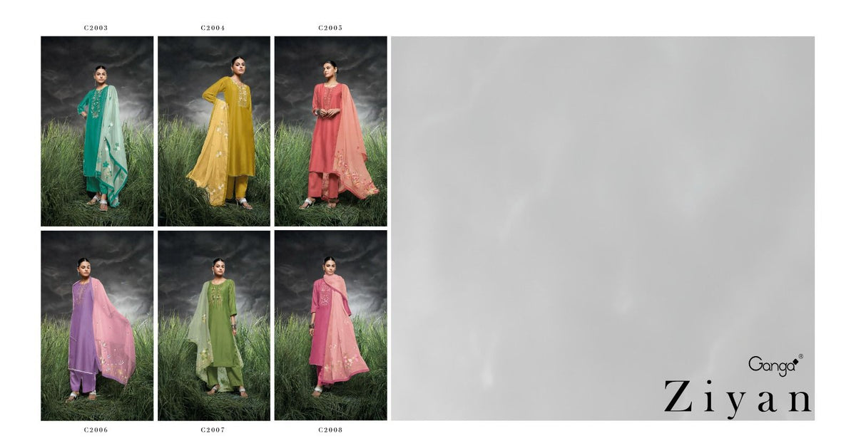 Ziyan Ganga Premium Bemberg Plazzo Style Suits Manufacturer