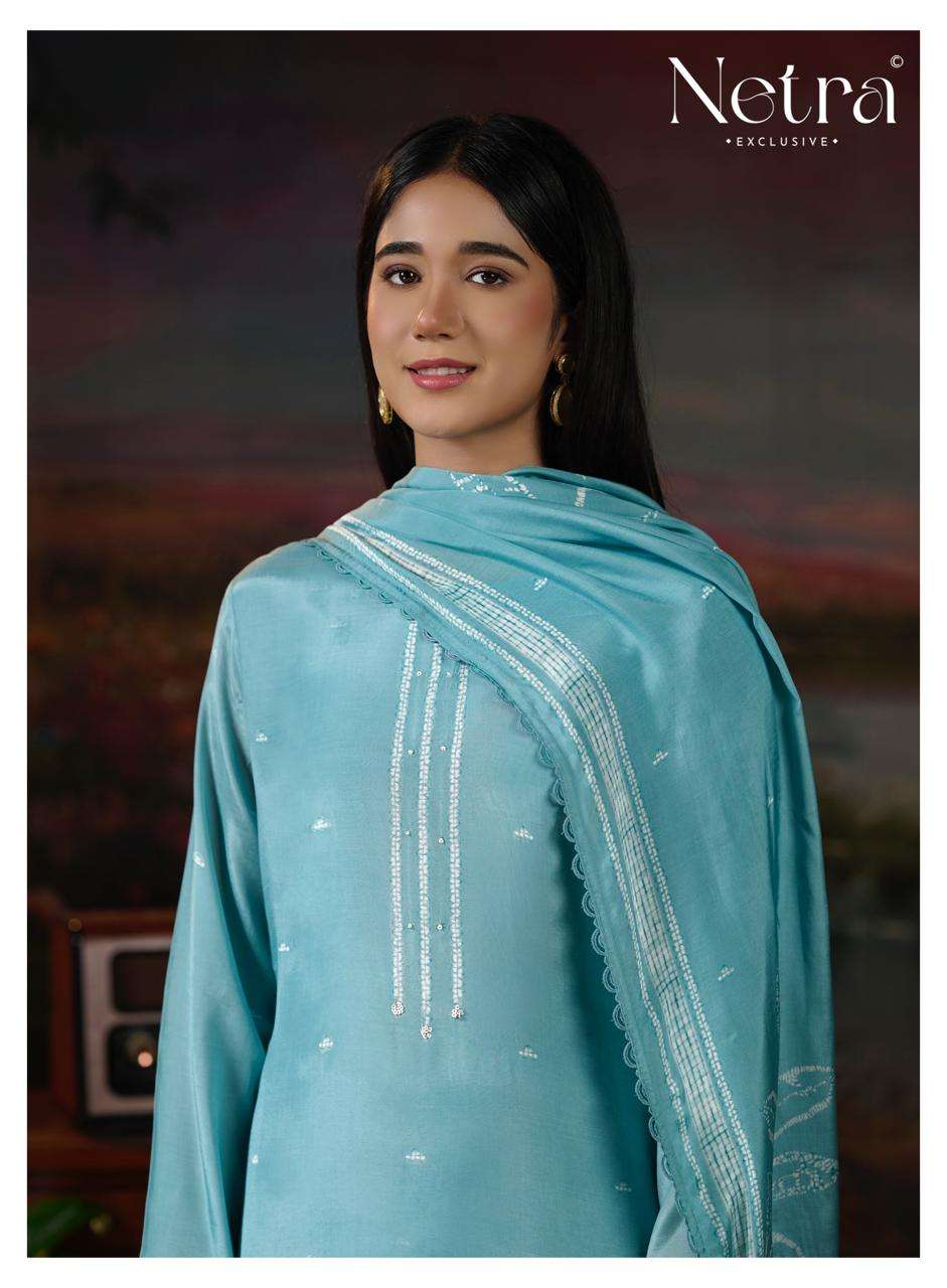 Ziyana Netra Bemberg Muslin Pant Style Suits Exporter Gujarat
