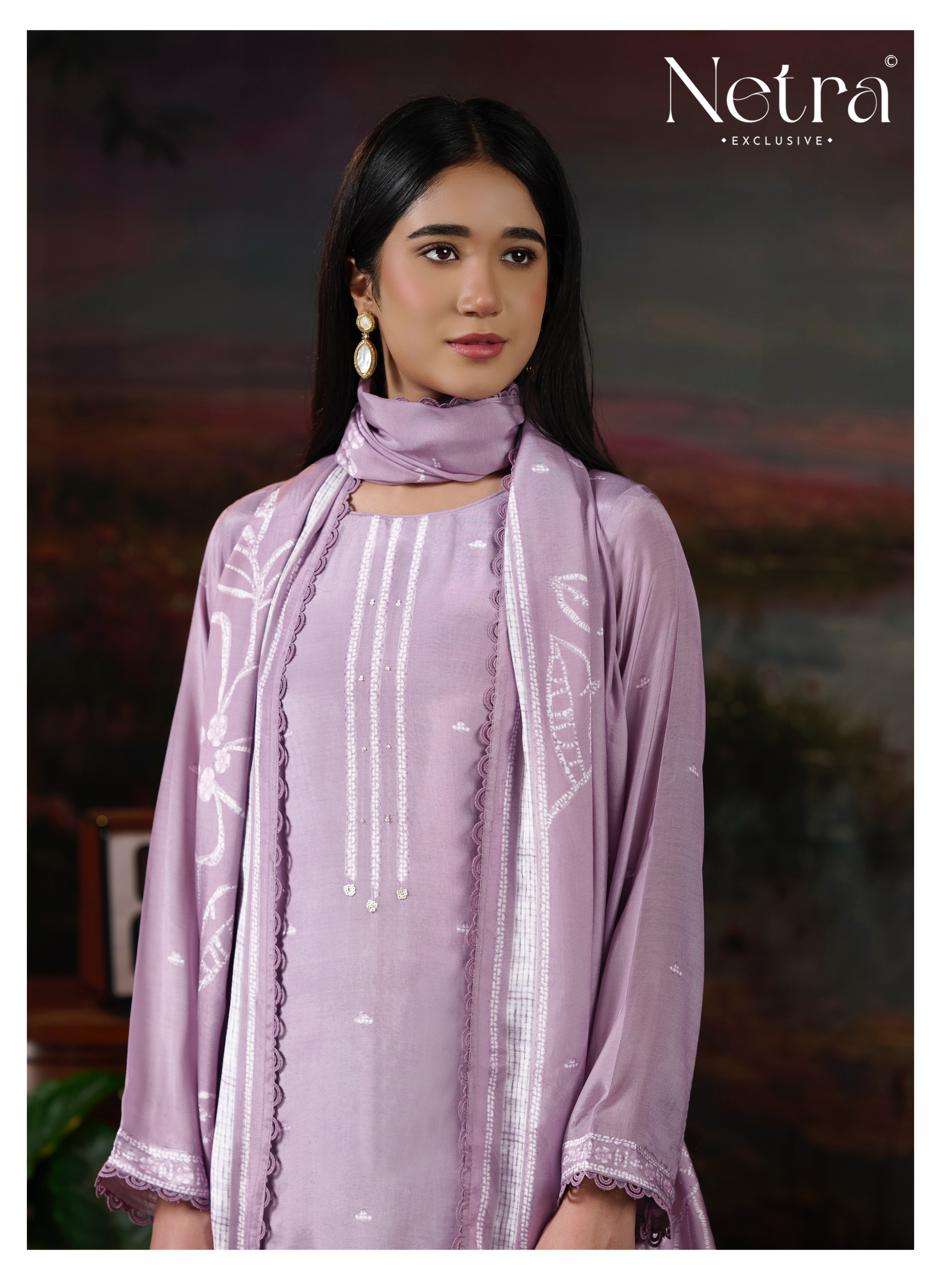 Ziyana Netra Bemberg Muslin Pant Style Suits Exporter Gujarat