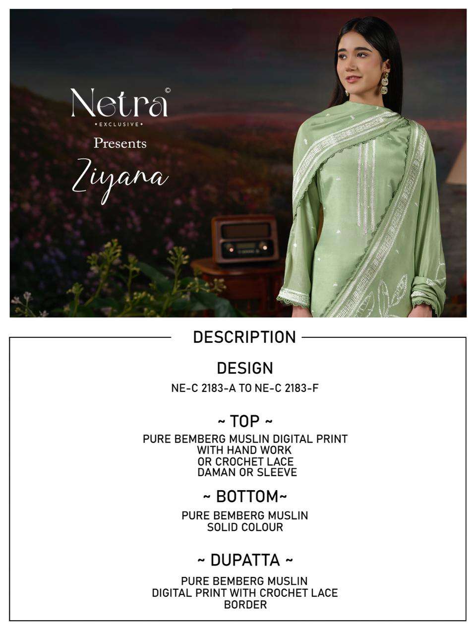 Ziyana Netra Bemberg Muslin Pant Style Suits Exporter Gujarat
