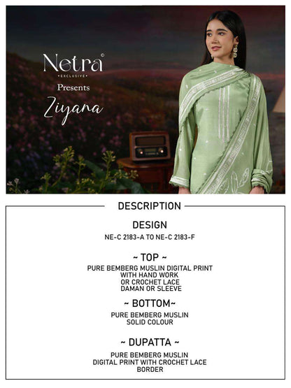 Ziyana Netra Bemberg Muslin Pant Style Suits Exporter Gujarat