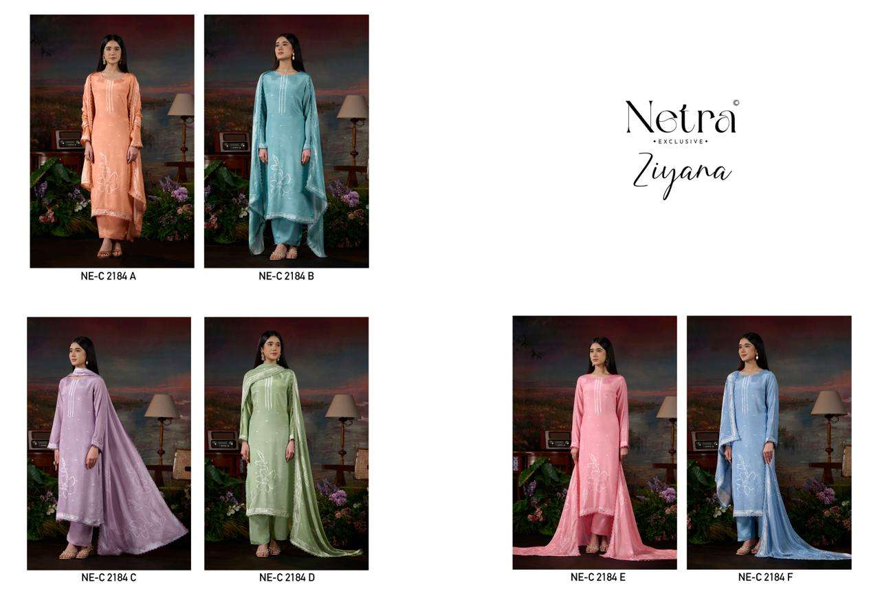Ziyana Netra Bemberg Muslin Pant Style Suits Exporter Gujarat