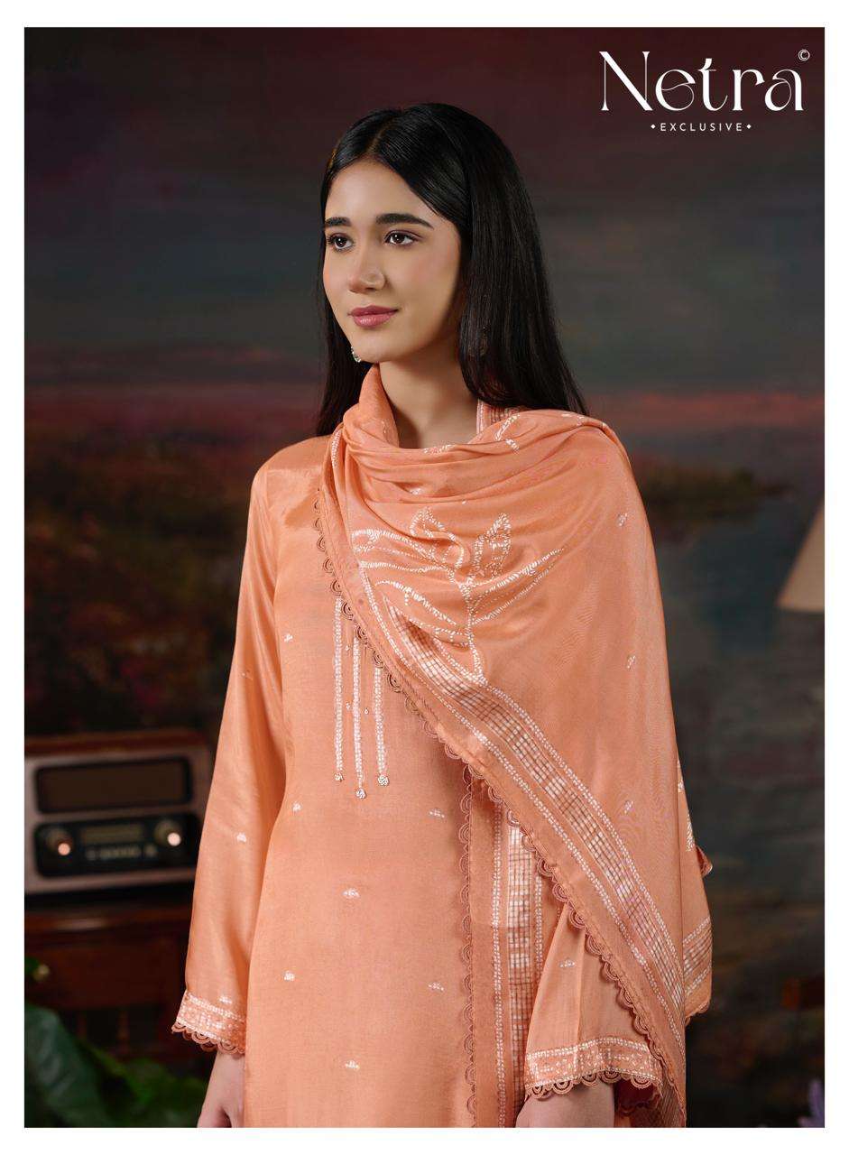 Ziyana Netra Bemberg Muslin Pant Style Suits Exporter Gujarat