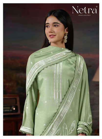 Ziyana Netra Bemberg Muslin Pant Style Suits Exporter Gujarat