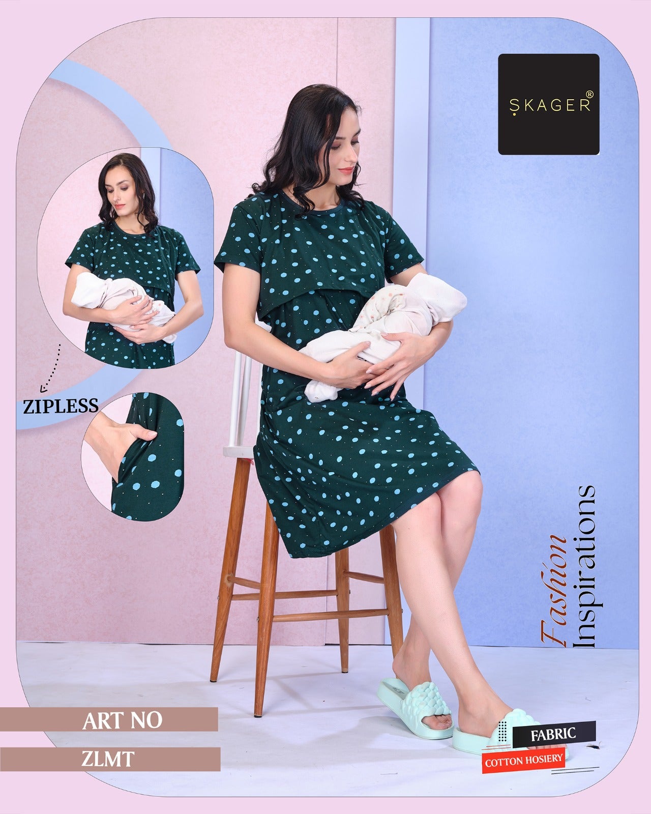 Zlmt Vol 1 Maternity Short Skager Sinker Feeding Night Gown Manufacturer Ahmedabad