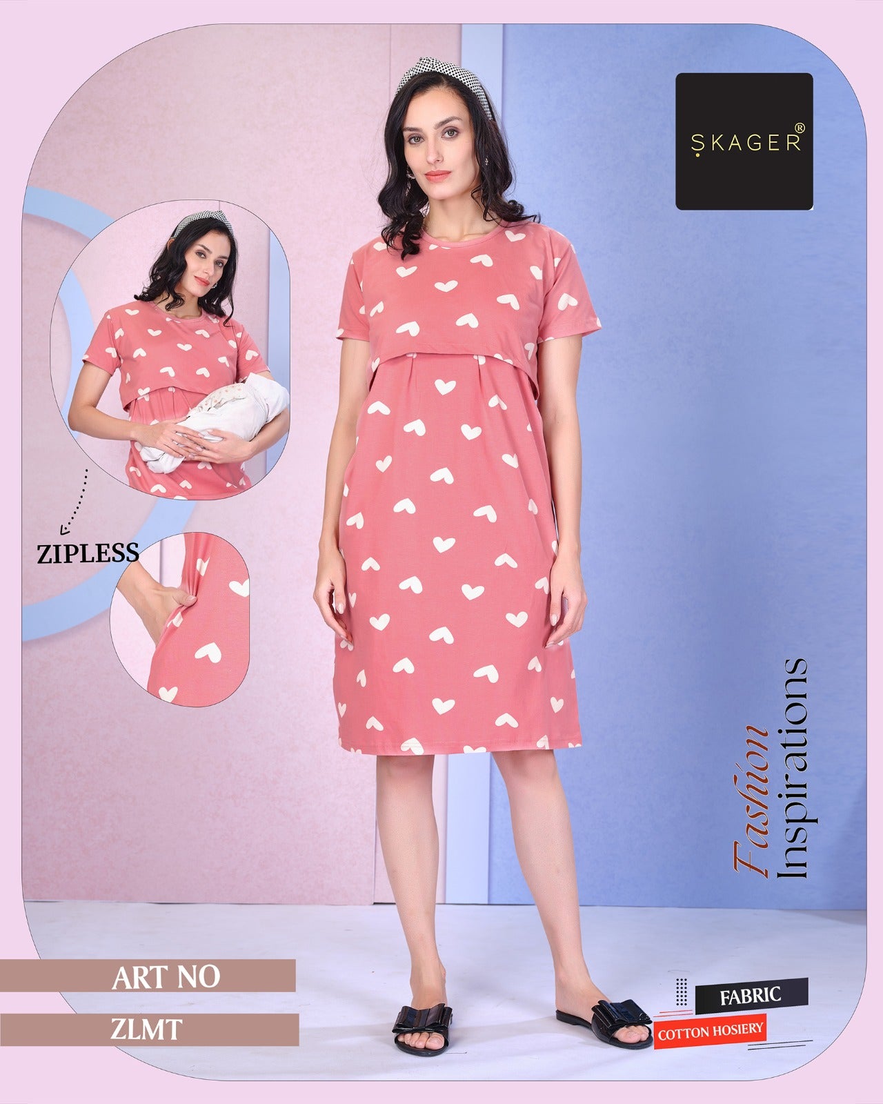 Zlmt Vol 1 Maternity Short Skager Sinker Feeding Night Gown Manufacturer Ahmedabad