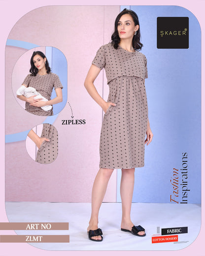 Zlmt Vol 1 Maternity Short Skager Sinker Feeding Night Gown Manufacturer Ahmedabad