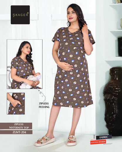 Zlmt Vol 2 Maternity Short Skager Sinker Feeding Night Gown Wholesaler