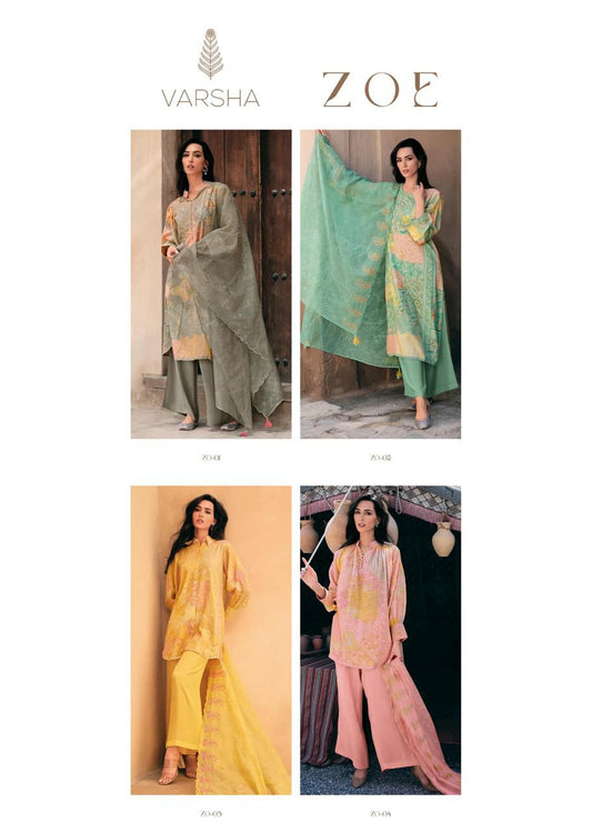 Zoe Varsha Fashions Cotton Linen Pant Style Suits