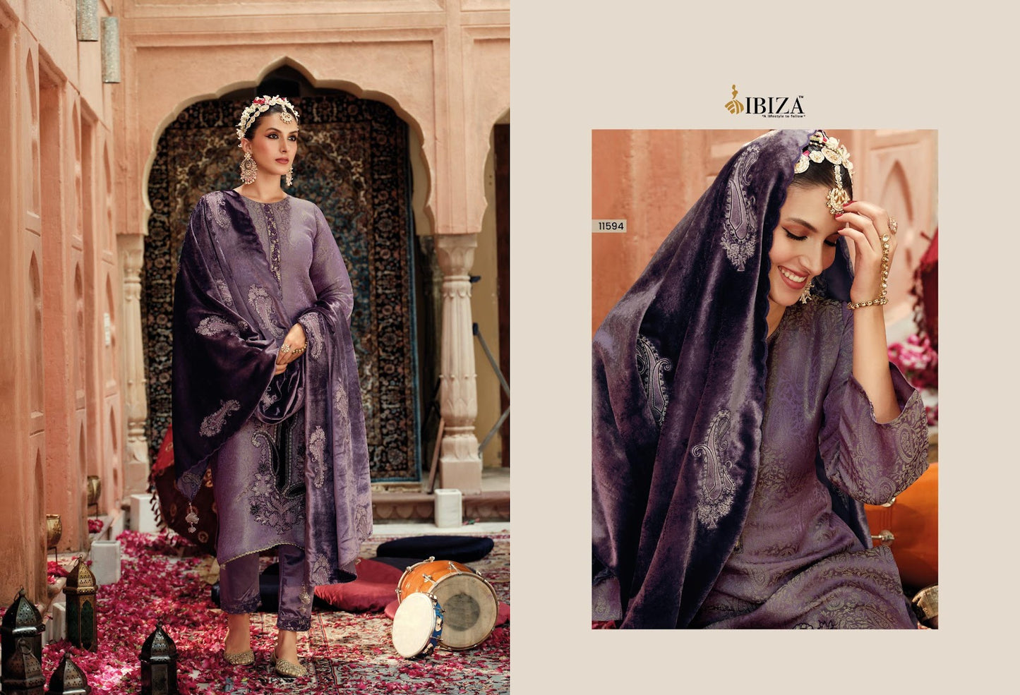 Zoella Ibiza Banarasi Silk Velvet Suits Exporter Gujarat