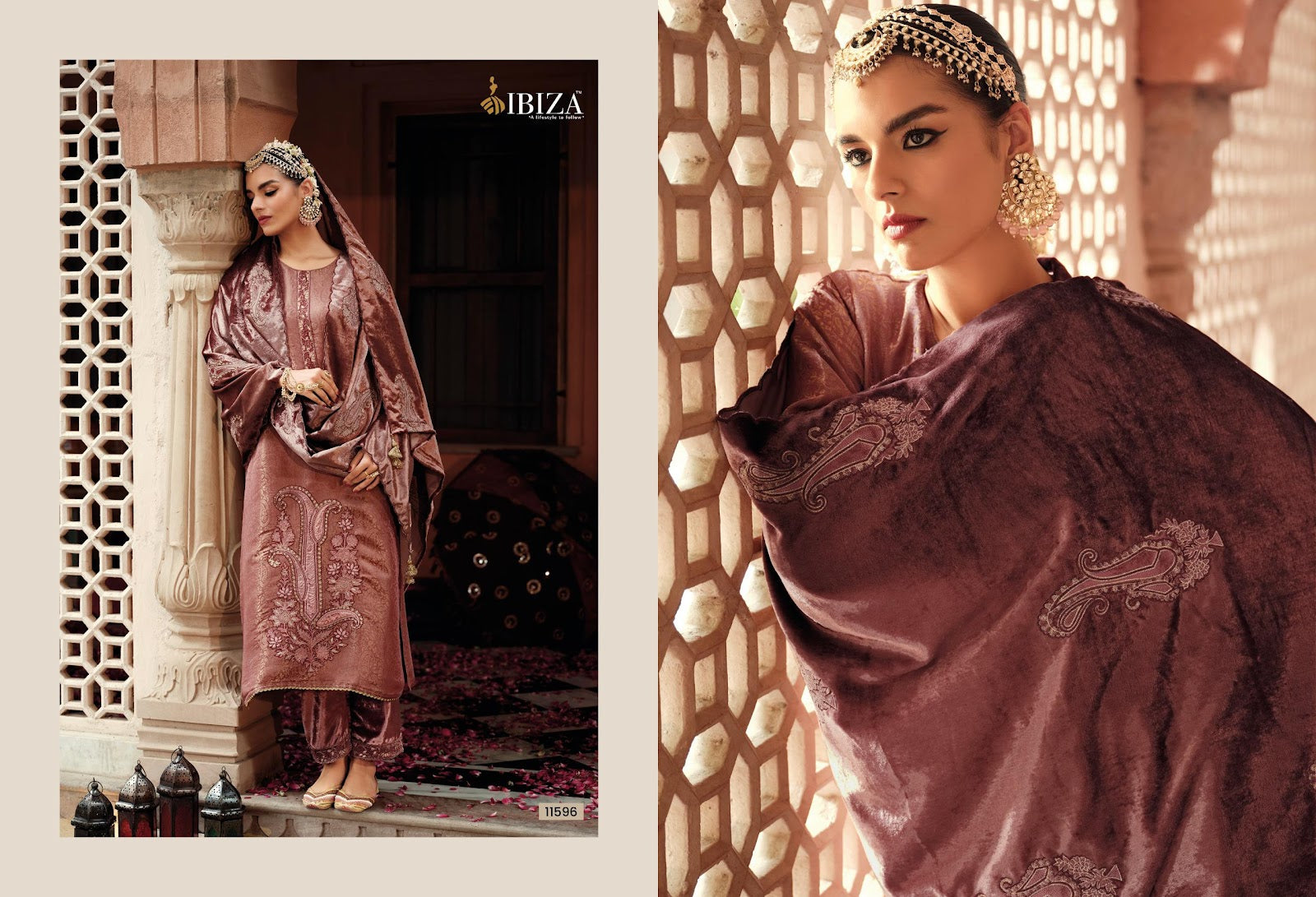 Zoella Ibiza Banarasi Silk Velvet Suits Exporter Gujarat