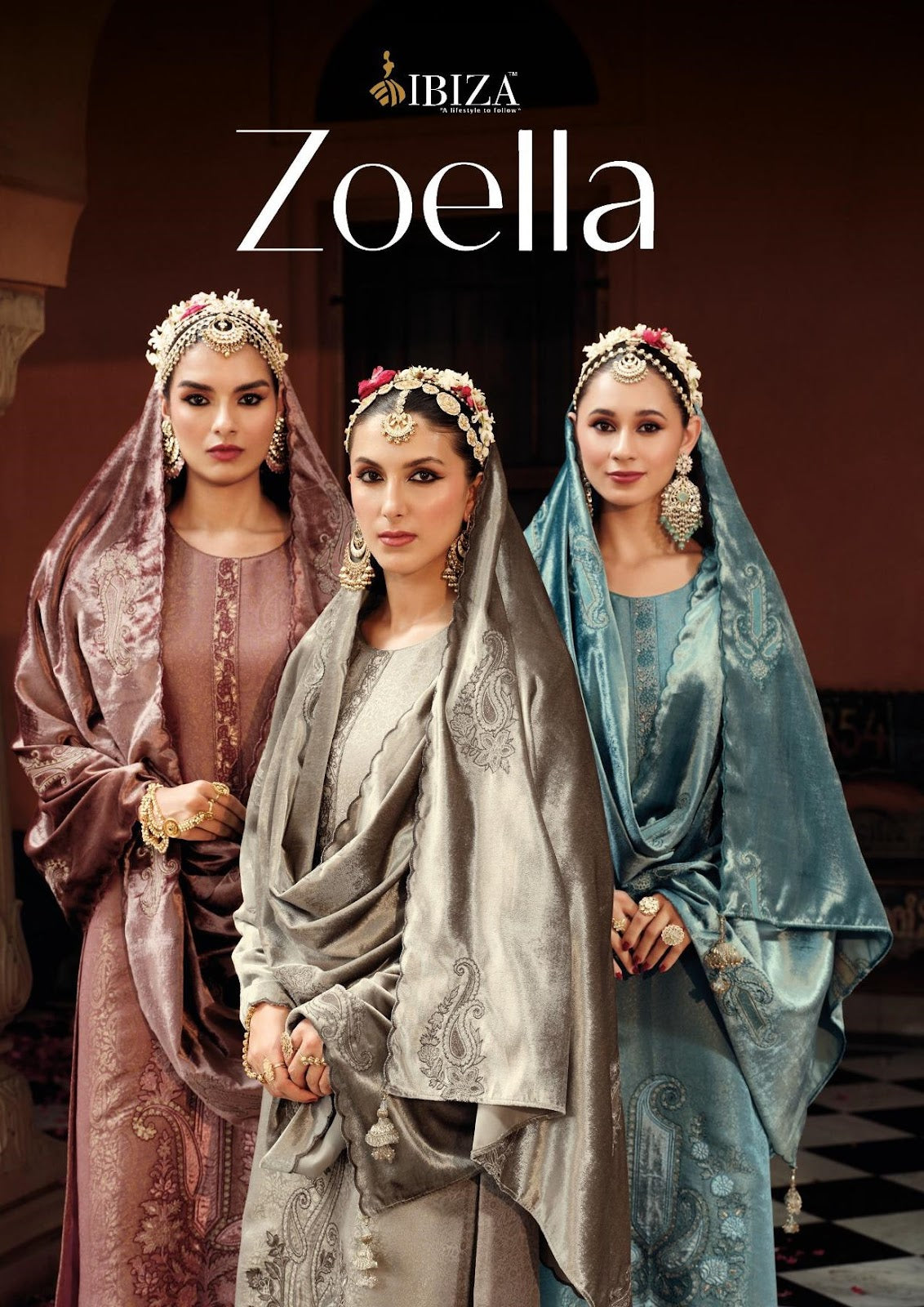 Zoella Ibiza Banarasi Silk Velvet Suits Exporter Gujarat