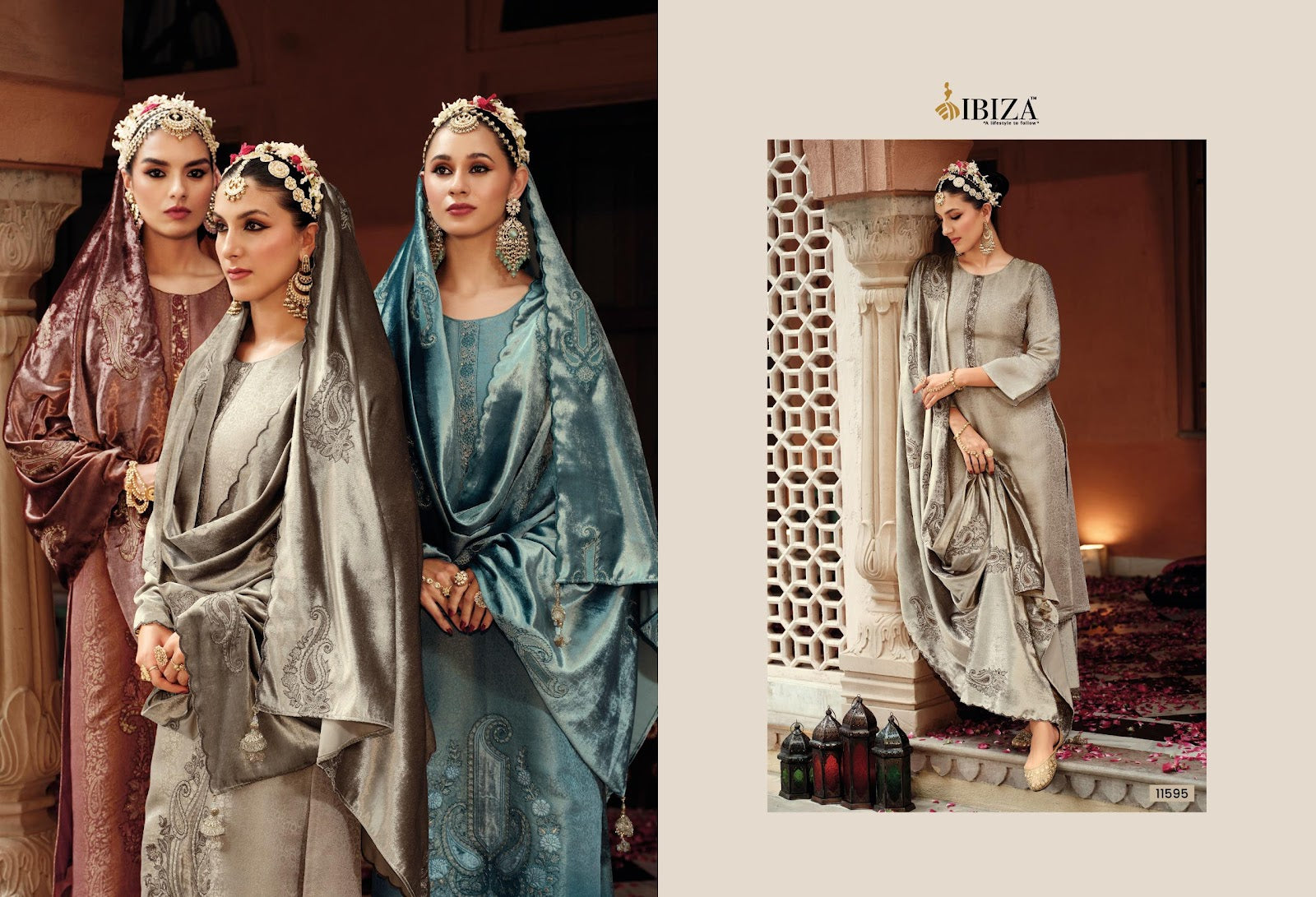 Zoella Ibiza Banarasi Silk Velvet Suits Exporter Gujarat