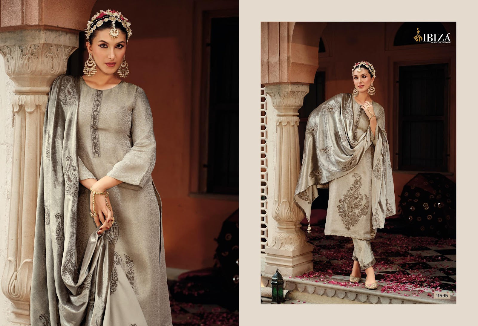 Zoella Ibiza Banarasi Silk Velvet Suits Exporter Gujarat