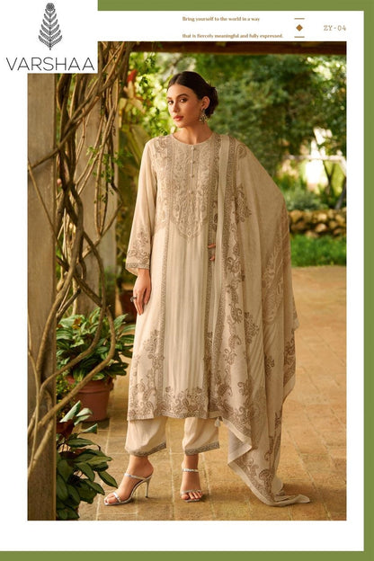 Zoey Varshaa Viscose Muslin Pant Style Suits Wholesale Rate