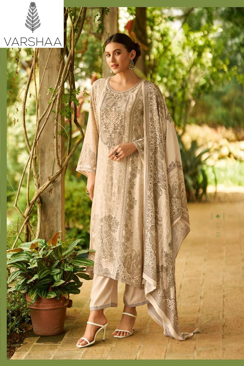 Zoey Varshaa Viscose Muslin Pant Style Suits Wholesale Rate