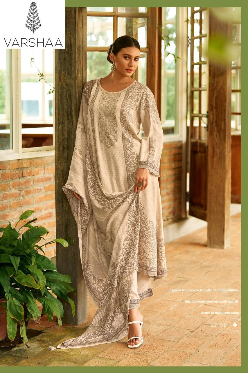 Zoey Varshaa Viscose Muslin Pant Style Suits Wholesale Rate