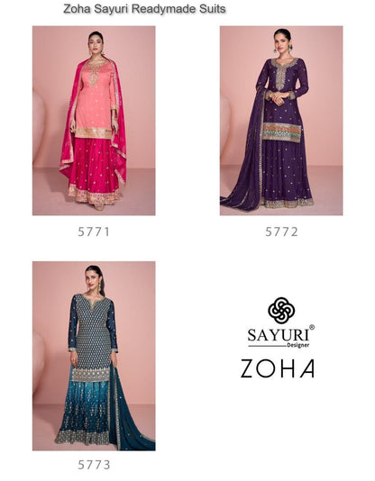 Zoha Sayuri Chinon Silk Readymade Suits Wholesale Price