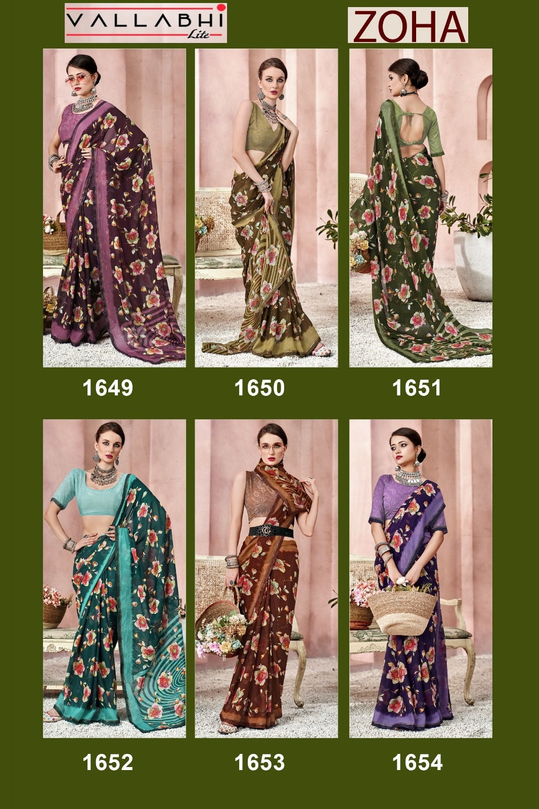 Zoha Vallabhi Lite Georgette Sarees Wholesaler Gujarat