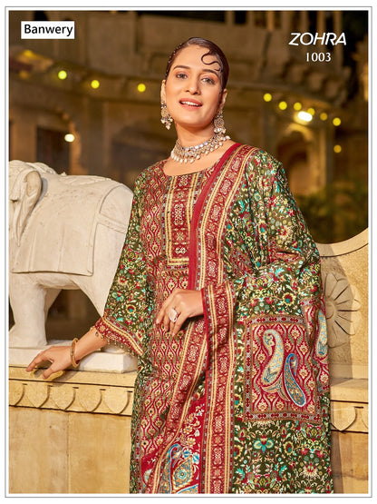 Zohra Banwery Jam Satin Pakistani Readymade Suits Exporter Gujarat