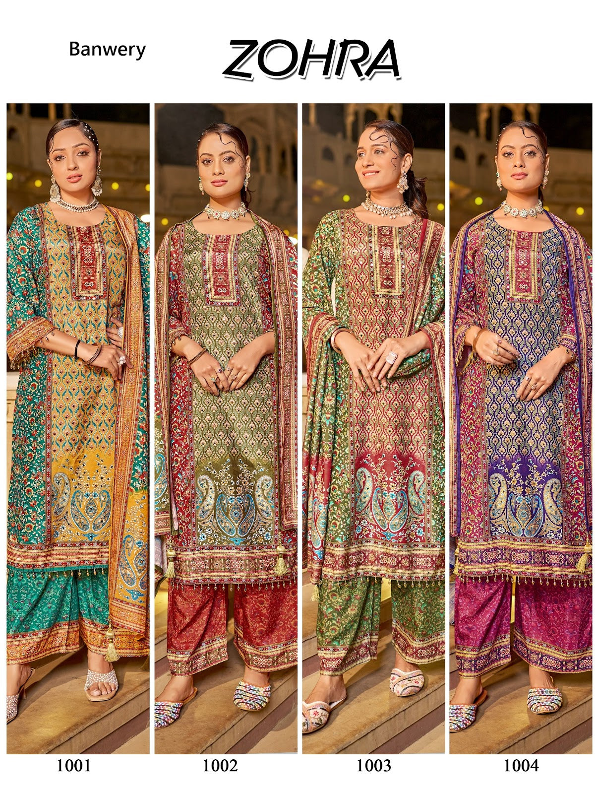Zohra Banwery Jam Satin Pakistani Readymade Suits Exporter Gujarat