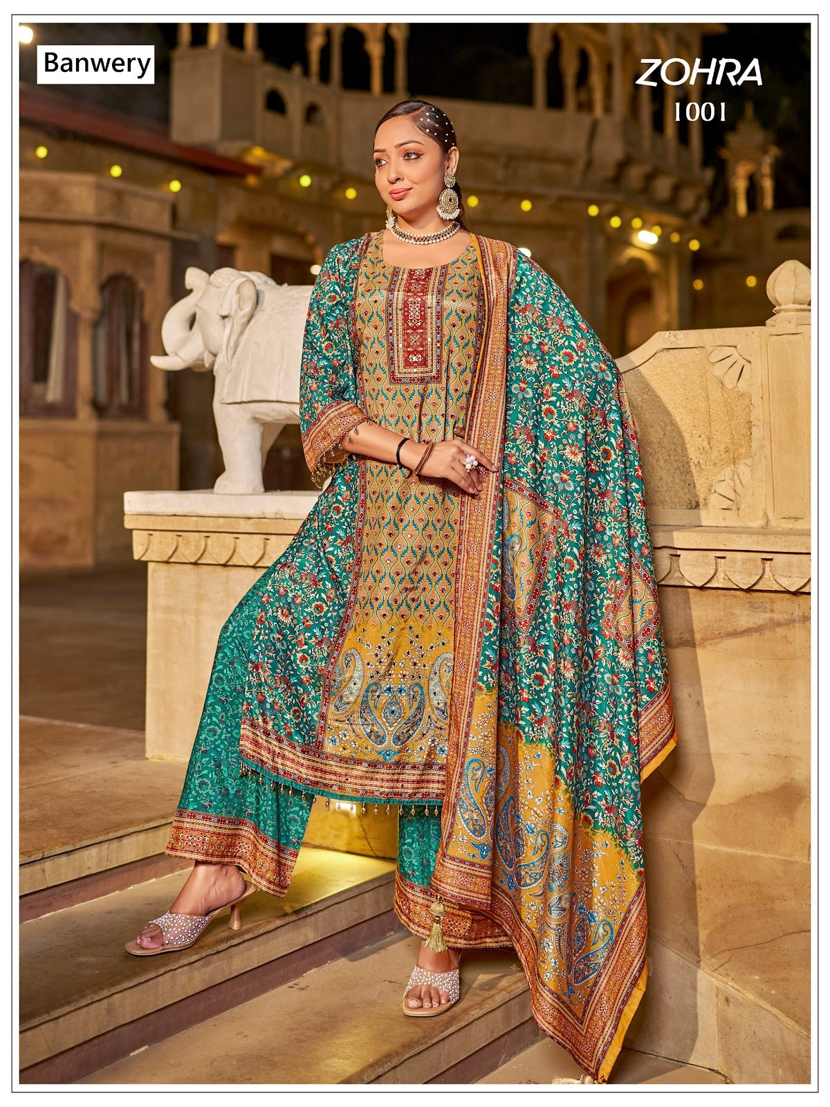 Zohra Banwery Jam Satin Pakistani Readymade Suits Exporter Gujarat