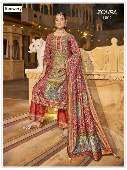 Zohra Banwery Jam Satin Pakistani Readymade Suits Exporter Gujarat