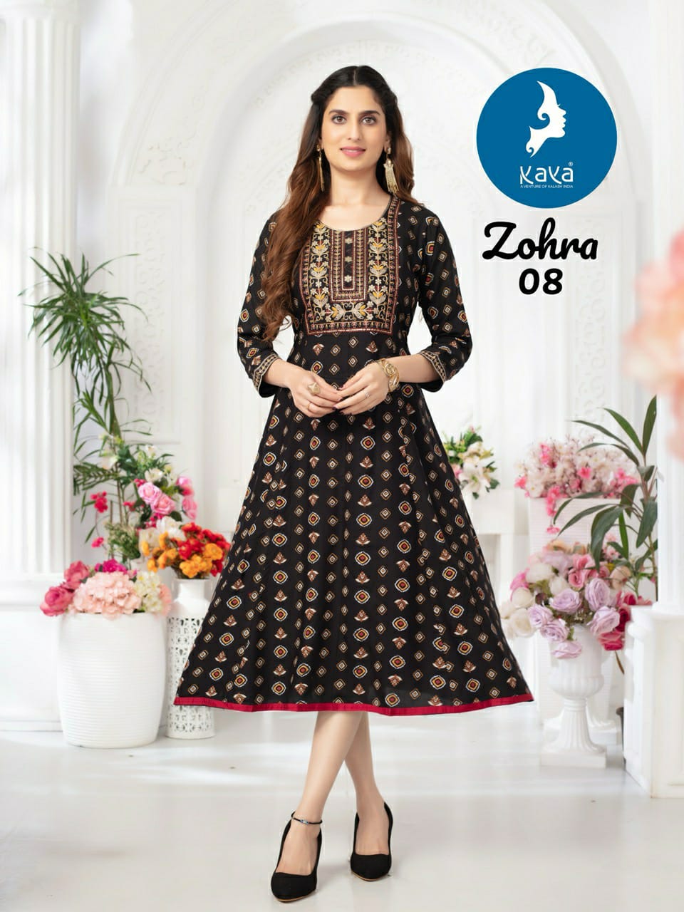 Zohra Kaya Reyon Anarkali Kurtis Wholesale Rate