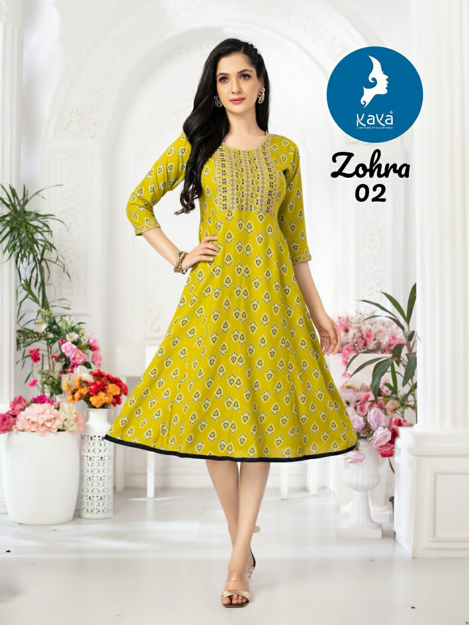 Zohra Kaya Reyon Anarkali Kurtis Wholesale Rate