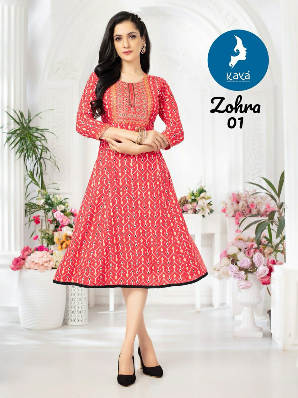 Zohra Kaya Reyon Anarkali Kurtis Wholesale Rate