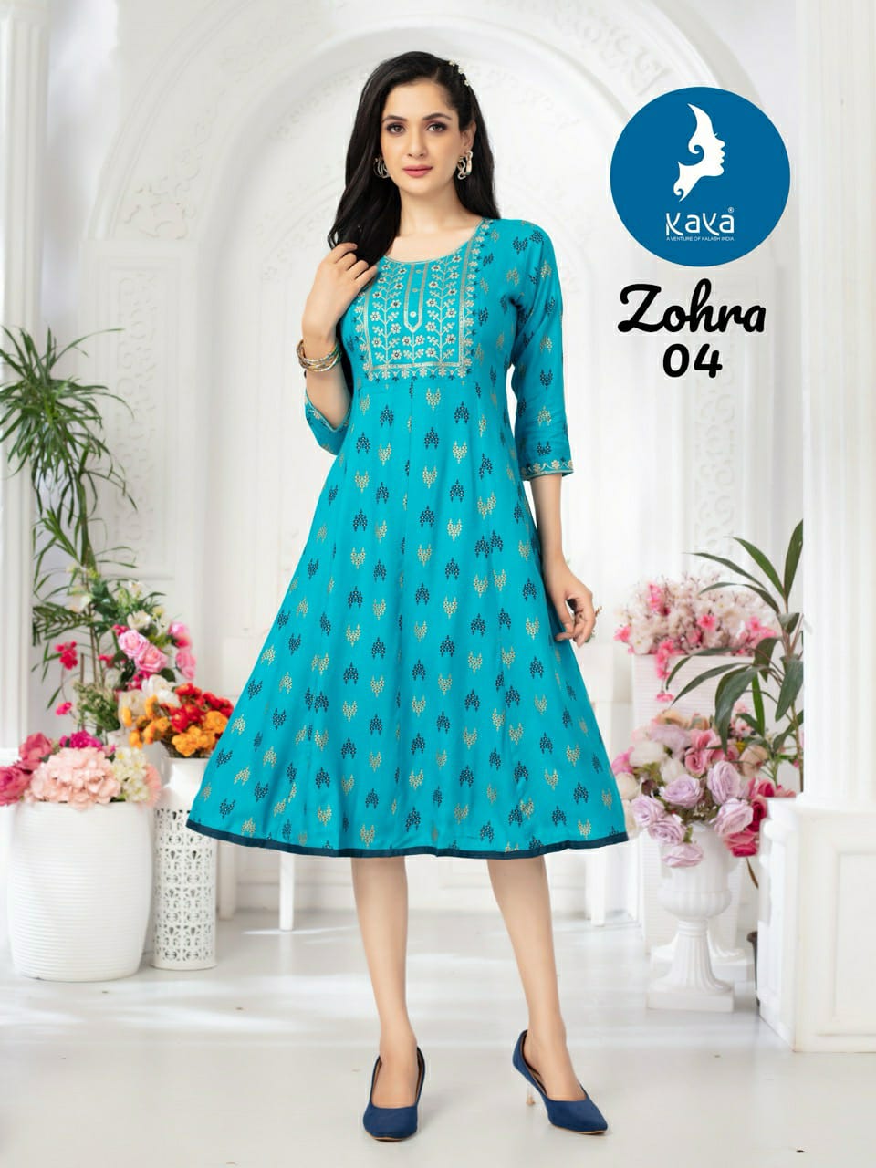 Zohra Kaya Reyon Anarkali Kurtis Wholesale Rate