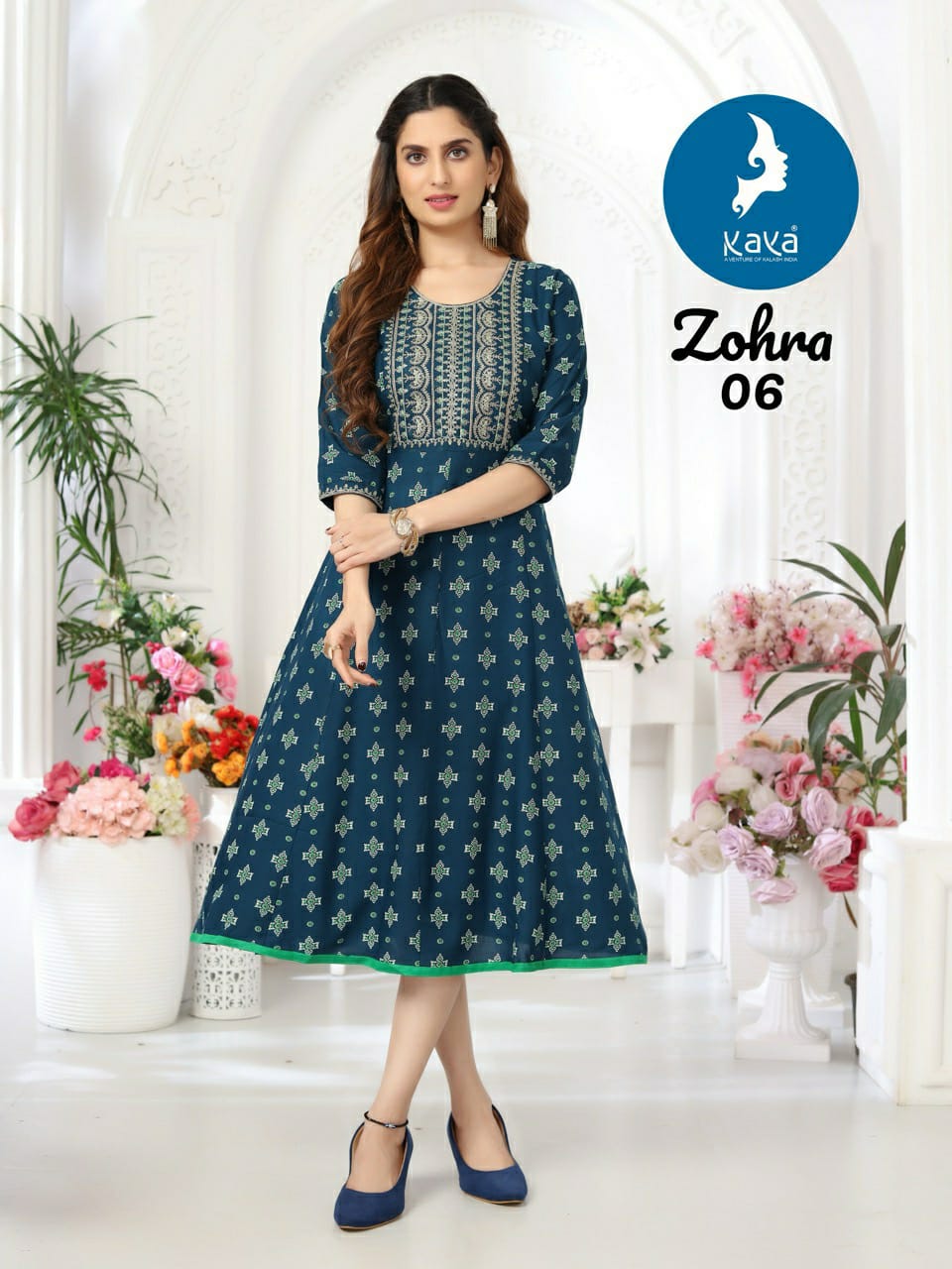 Zohra Kaya Reyon Anarkali Kurtis Wholesale Rate