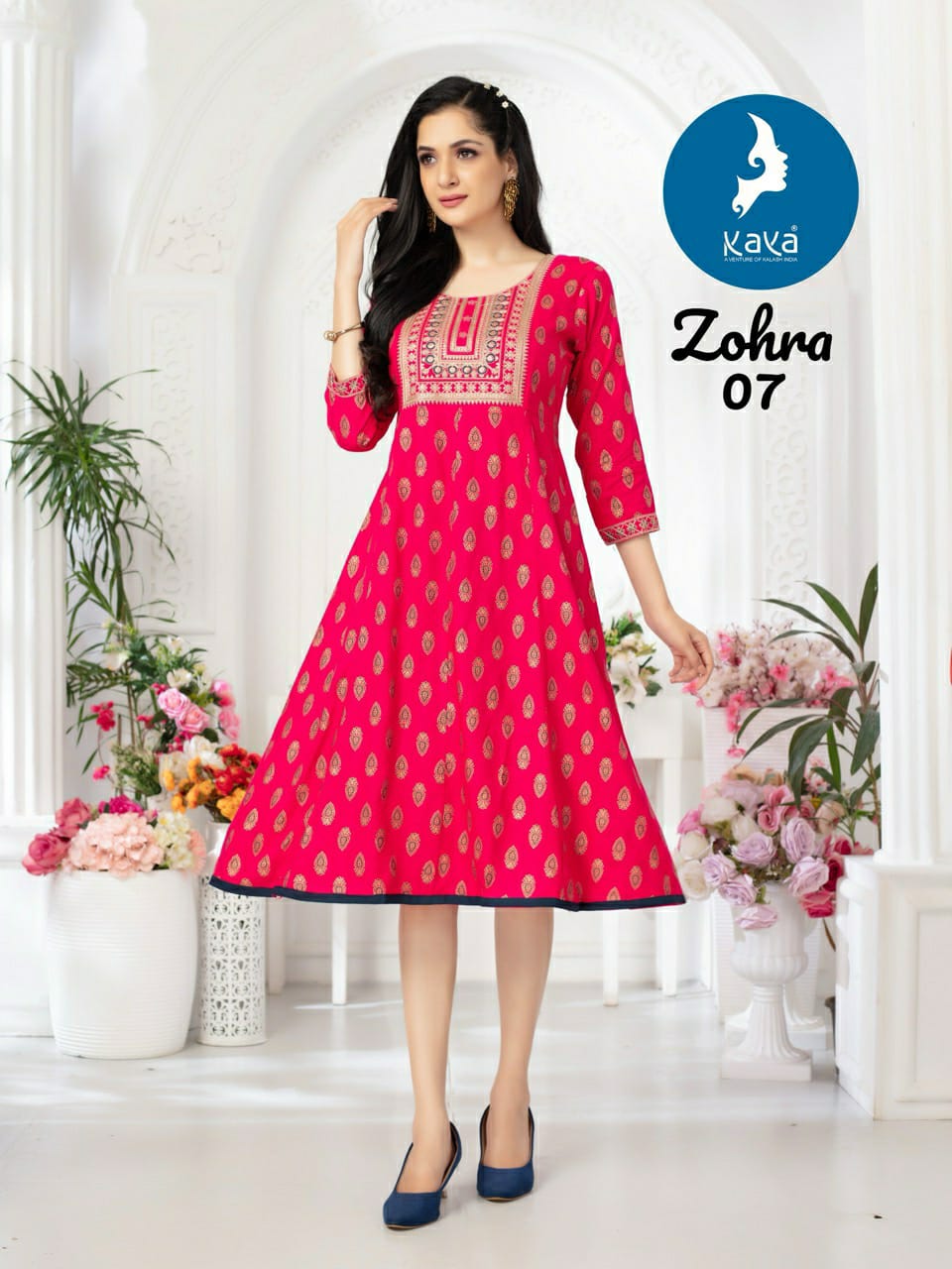 Zohra Kaya Reyon Anarkali Kurtis Wholesale Rate