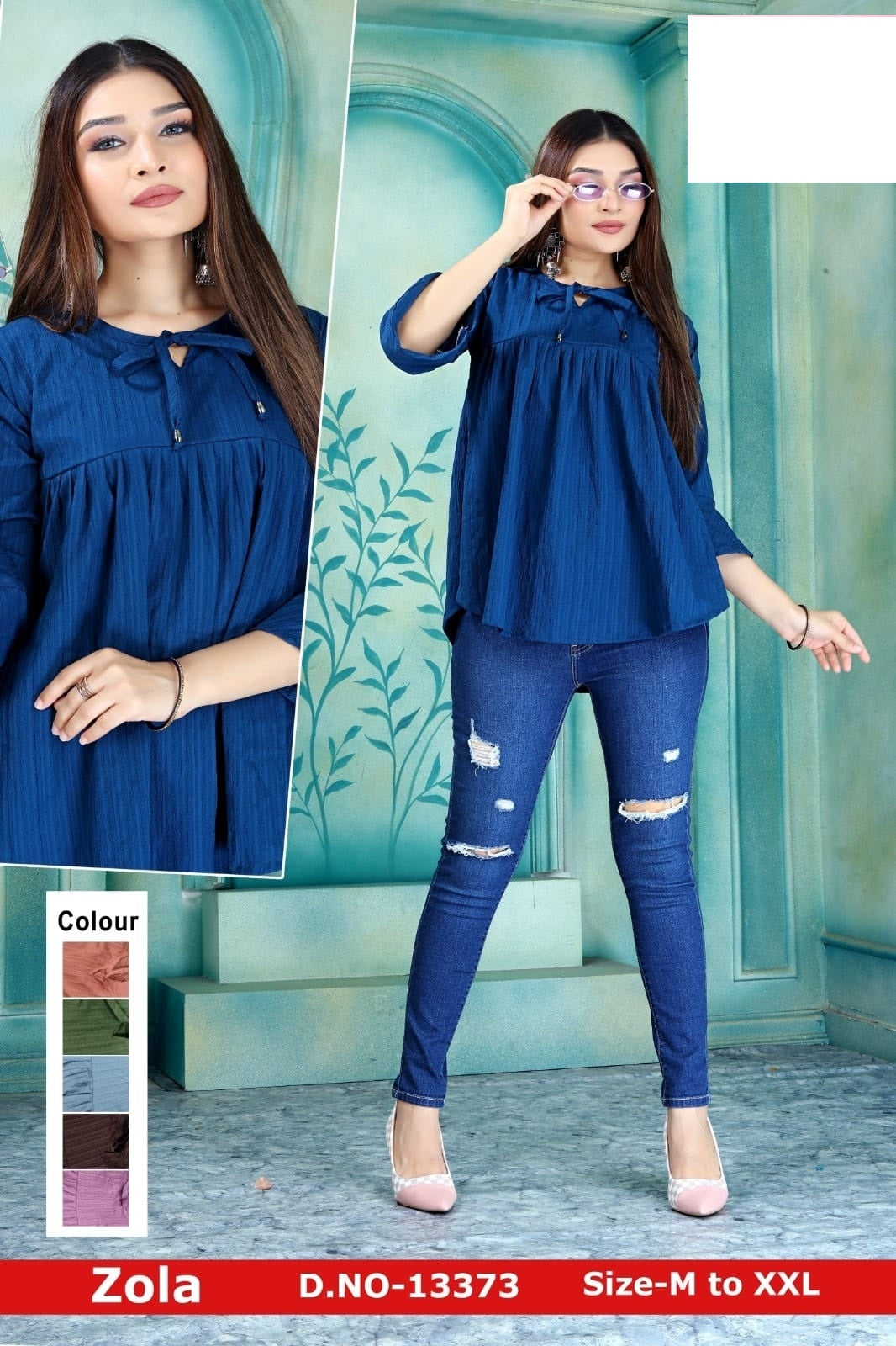 Zola Jnx Georgette Stylish Tops Kavya Style Plus