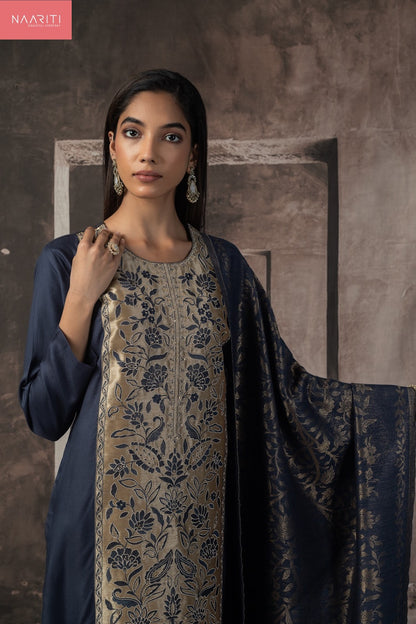 Zoori Naariti Silk Jacquard Pashmina Suits Exporter Ahmedabad