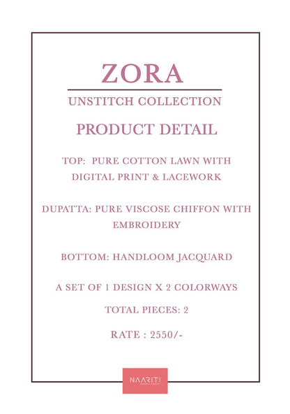 Zora Naariti Lawn Cotton Pakistani Salwar Suits Exporter Ahmedabad