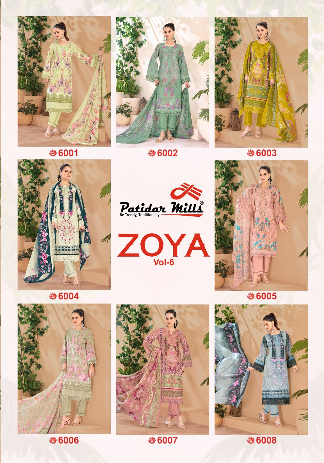 Zoya Vol 6 Patidar Mills Cotton Karachi Readymade Suits Wholesaler Gujarat
