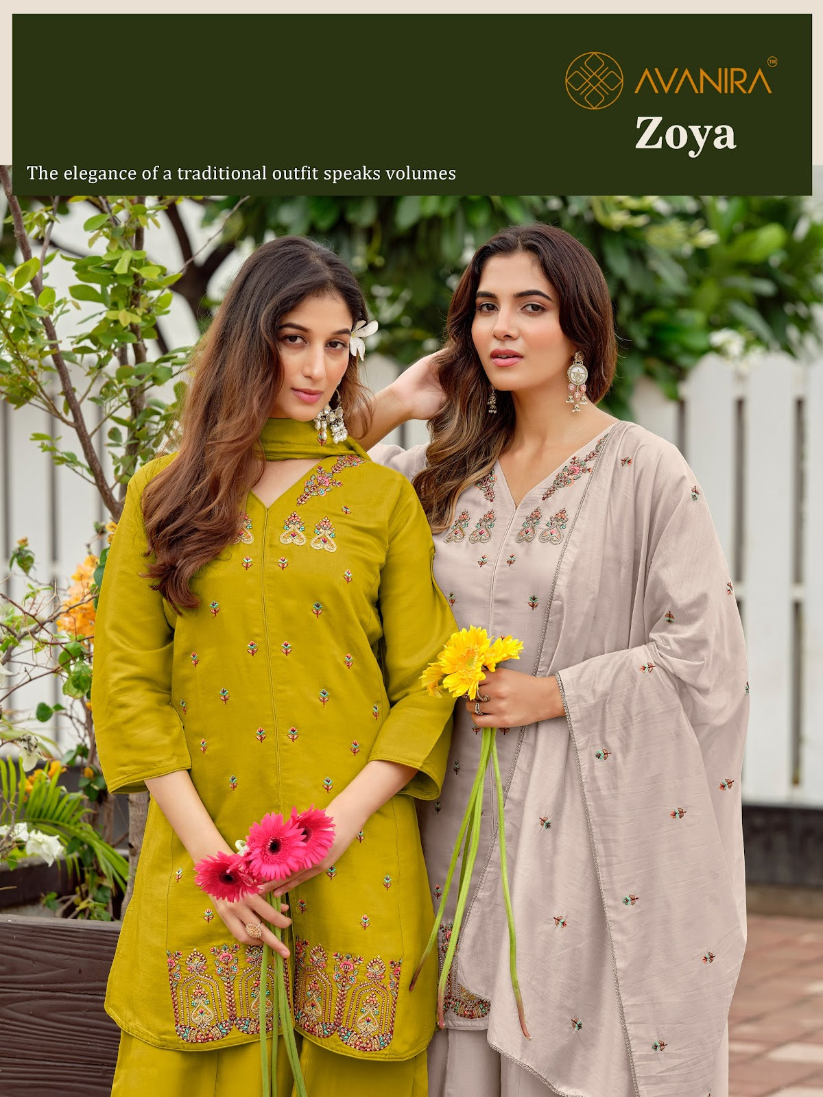 Zoya Avanira Roman Readymade Plazzo Style Suits Wholesaler Gujarat
