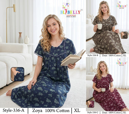 Zoya Cotton Belly Bombay Night Gowns Manufacturer Gujarat