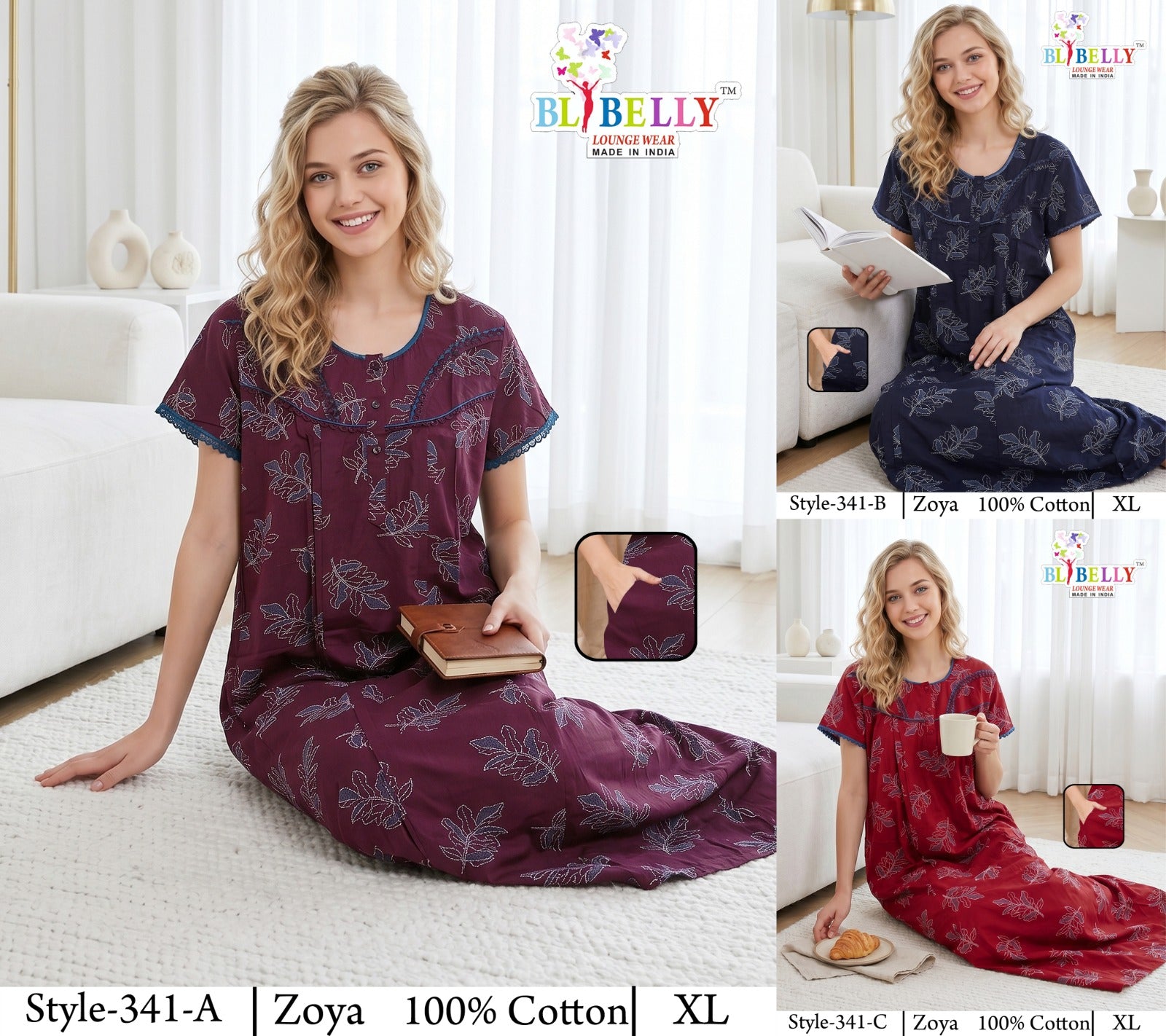 Zoya Cotton Belly Bombay Night Gowns Manufacturer Gujarat